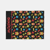Puppy Paws and Botten Black Fleece Blanket Deken (Voorkant (Horizontaal))