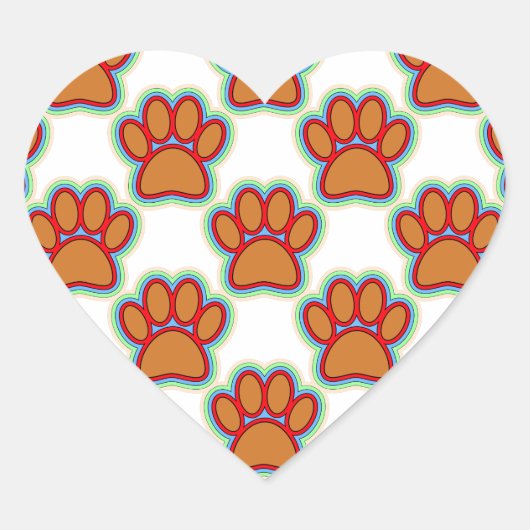 Puppy Paws Hart Sticker (Voorkant)