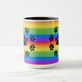 Puppy Paws op een Rainboogachtergrond-MOK Mok (Midden)