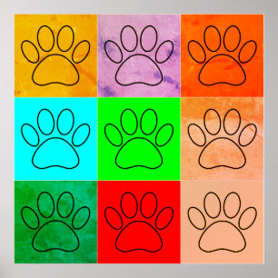 Puppy Paws op vierkante plaatsen bevestigen Poster