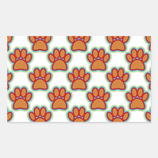 Puppy Paws Rechthoekige Sticker (Voorkant)