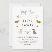 Puppy Pawty Dog Park Leuke Moderne Verjaardag Uitn Kaart (Voorkant)