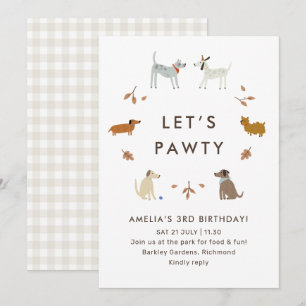 Puppy Pawty Dog Park Leuke Moderne Verjaardag Uitn Kaart