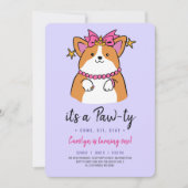 Puppy Pawty invitation d'anniversaire (Devant)
