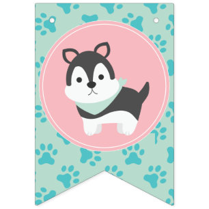 Puppy Pawty Verjaardag Feest Bunting banner