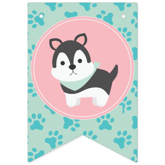 Puppy Pawty Verjaardag Feest Bunting banner (Zestiende vlag)
