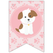 Puppy Pawty Verjaardagsfeestje Bunting banner roze (Eerste vlag)