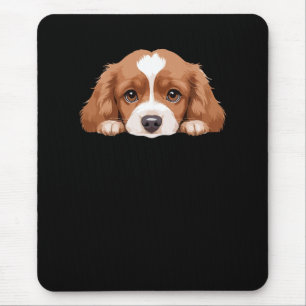 Puppy Peeking Schattige Schattig Grappig Dier Cart Muismat
