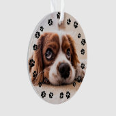 Puppy Photo Pawprints Ornament (voorkant)