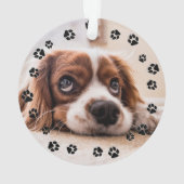Puppy Photo Pawprints Ornament (achterkant)