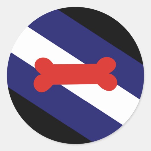 Puppy Play Pride Flag Ronde Sticker (Voorkant)