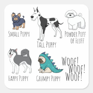 Puppy Poem Vierkante Sticker