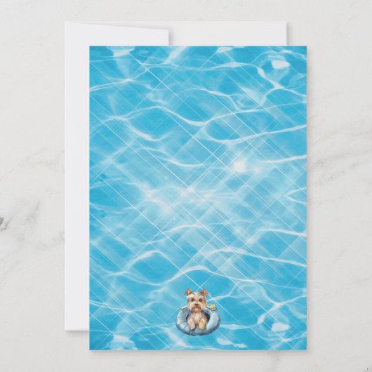Puppy Pool Party Kaart (Achterkant)