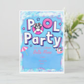 Puppy poolpartij kaart (Staand voorkant)