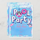 Puppy poolpartij kaart (Voorkant / Achterkant)