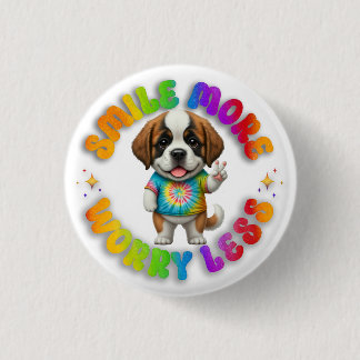 Puppy Positieve Geestelijke Gezondheid Aangepast P Ronde Button 3,2 Cm