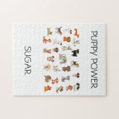 "PUPPY POWER"-puzzel met aangepaste naam puppy. Legpuzzel (Horizontaal)
