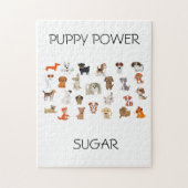 "PUPPY POWER"-puzzel met aangepaste naam puppy. Legpuzzel (Verticaal)