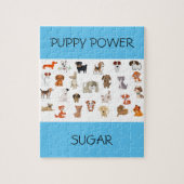 "PUPPY POWER"-puzzel met aangepaste naam puppy. Legpuzzel (Verticaal)