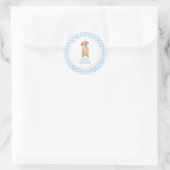 Puppy preppy geplakt verjaardag ronde sticker (Tas)