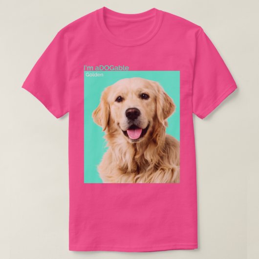 Puppy print Collectie I m aDOGable Golden Retrieve T-shirt (Design voorkant)