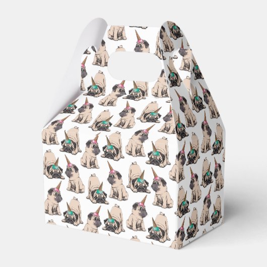 Puppy Pugs | Unicorn-patroon overbrengen Bedankdoosjes (Achterkant)