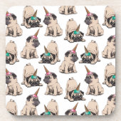 Puppy Pugs | Unicorn-patroon overbrengen Bier Onderzetter (Voorkant)