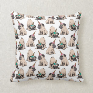 Puppy Pugs   Unicorn-patroon overbrengen Kussen