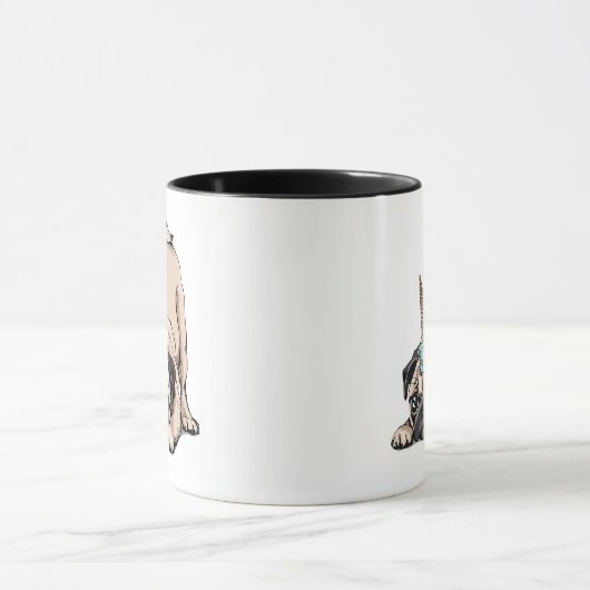 Puppy Pugs | Unicorn-patroon overbrengen Mok (Midden)