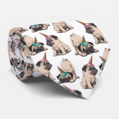 Puppy Pugs | Unicorn-patroon overbrengen Stropdas (Opgerold)