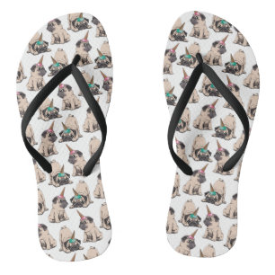 Puppy Pugs Unicorn-patroon overbrengen Teenslippers