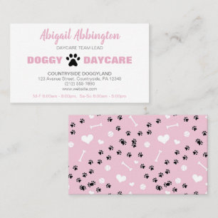 Puppy Run Pink Doggy Garderie Carte de visite