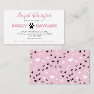 Puppy Run Pink Doggy Garderie Carte de visite