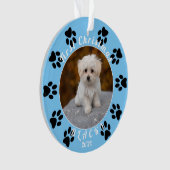 Puppy`s First Christmas Blue Paw Dog Photo (devant)