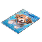 Puppy Schattige Zwemhond Gepersonaliseerde Kinder Notitieboek (Linkerzijde)