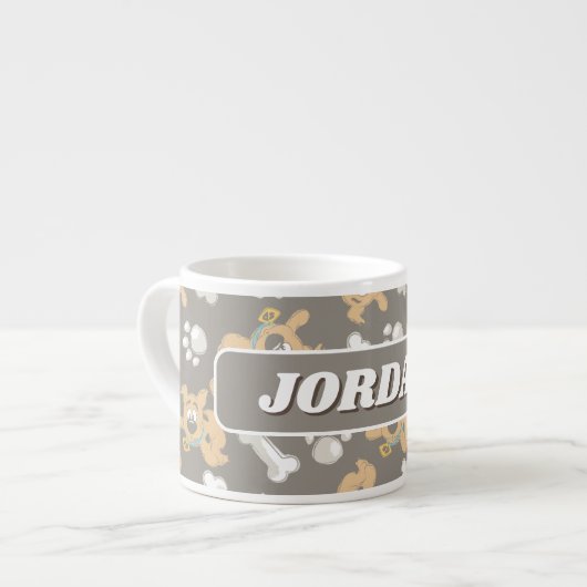 Puppy Scooby-Doo Bone & Paw Print Patroon Espresso Kop (Voorkant links)