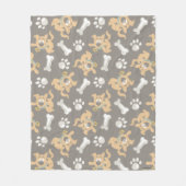 Puppy Scooby-Doo Bone & Paw Print Patroon Fleece Deken (Voorkant)