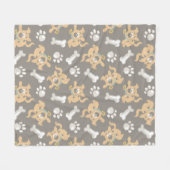 Puppy Scooby-Doo Bone & Paw Print Patroon Fleece Deken (Voorkant (Horizontaal))
