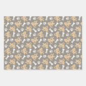 Puppy Scooby-Doo Bone & Paw Print Patroon Inpakpapier Vel (Voorkant)