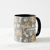 Puppy Scooby-Doo Bone & Paw Print Patroon Mok (Voorkant rechts)