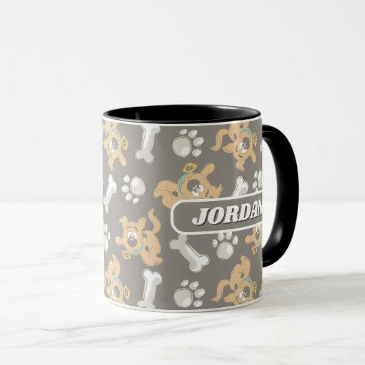 Puppy Scooby-Doo Bone & Paw Print Patroon Mok (Voorkant rechts)