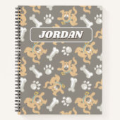Puppy Scooby-Doo Bone & Paw Print Patroon Notitieboek (Voorkant)