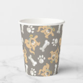 Puppy Scooby-Doo Bone & Paw Print Patroon Papieren Bekers (Achterkant)