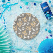 Puppy Scooby-Doo Bone & Paw Print Patroon Papieren Bordje (Feest)
