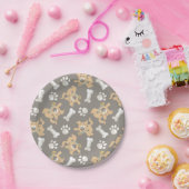 Puppy Scooby-Doo Bone & Paw Print Patroon Papieren Bordje (Feest)