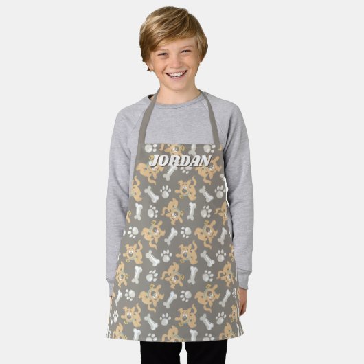 Puppy Scooby-Doo Bone & Paw Print Patroon Schort (Gedragen)