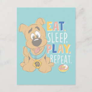 Puppy Scooby-Doo "Eat, Sleep, Play, Repeëren" Briefkaart