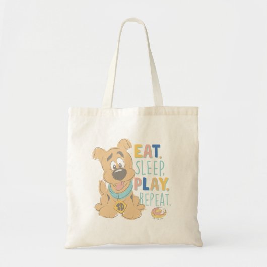 Puppy Scooby-Doo "Eat, Sleep, Play, Repeëren" Tote Bag (Voorkant)