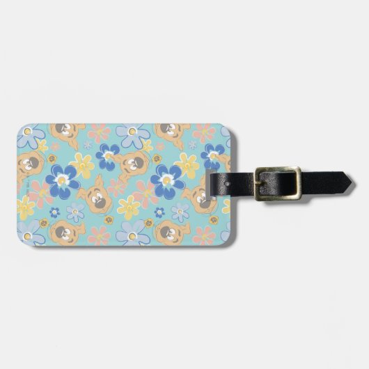 Puppy Scooby-Doo Flower Pattern Bagagelabel (Voorkant horizontaal)