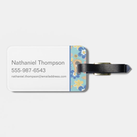 Puppy Scooby-Doo Flower Pattern Bagagelabel (Achterkant horizontaal)